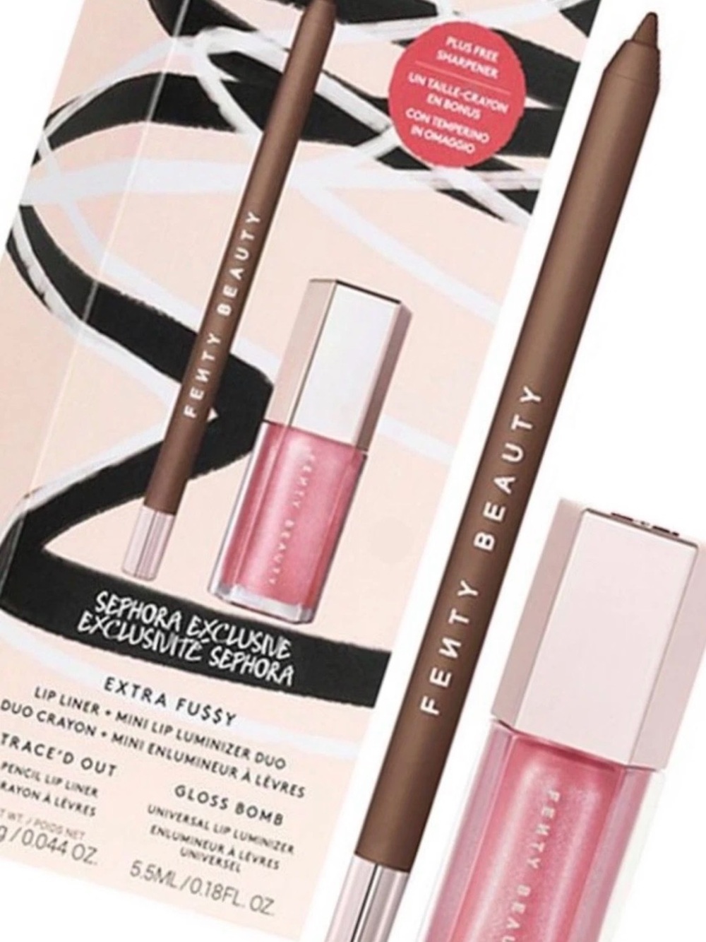 Fenty Beauty Extra Fussy Lip Liner & Gloss Duo - Brown & Pink